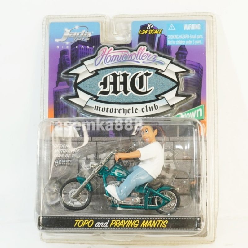 Jada 1/24 diecast motorcycle Club homierollers Pogo and Praying Mantis