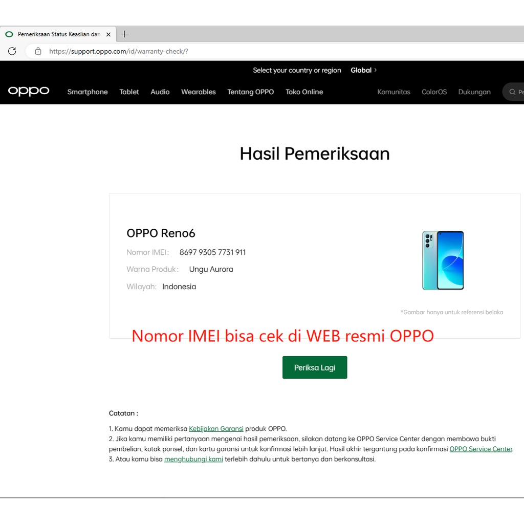 OPPO Reno 6 8GB/128GB Garansi Resmi oppo Indonesia Mendukung fungsi NFC handphone murah promo
