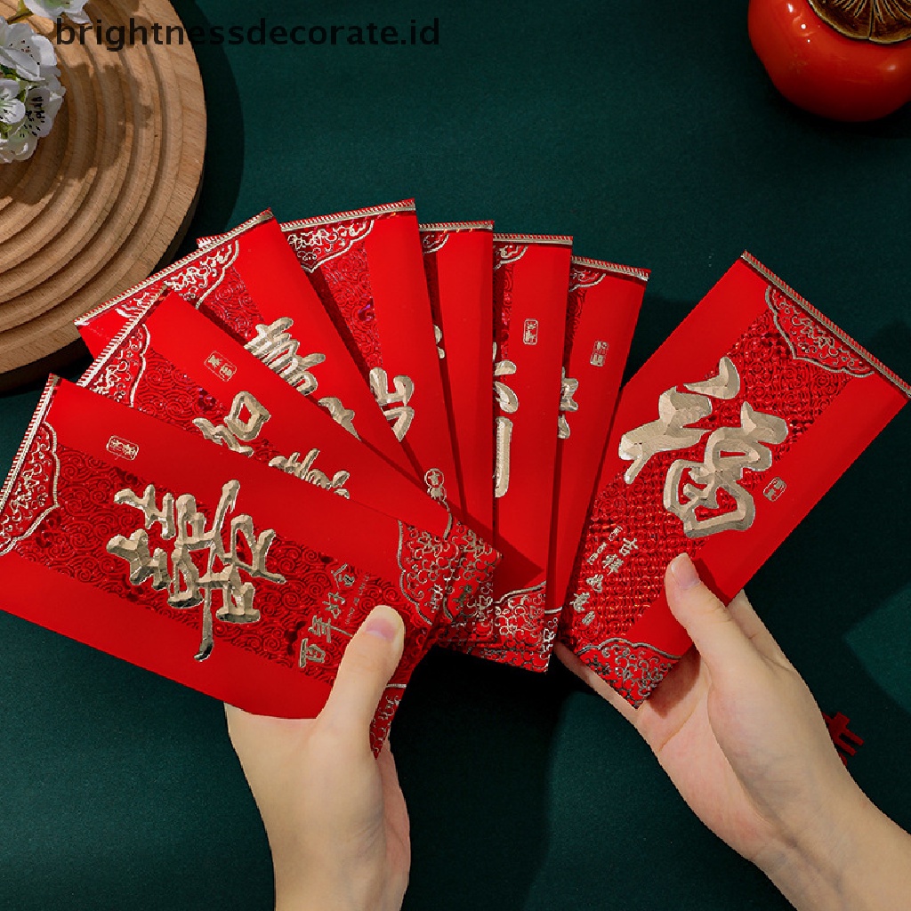 [Birth] 6pcs 2023tahun Kelinci Merah Packet Kreatif Tas Merah Festival Musim Semi Nikah Ulang Tahun Amplop Merah Hadiah Uang Packing Tas Beruntung Merah Packets Bag [ID]