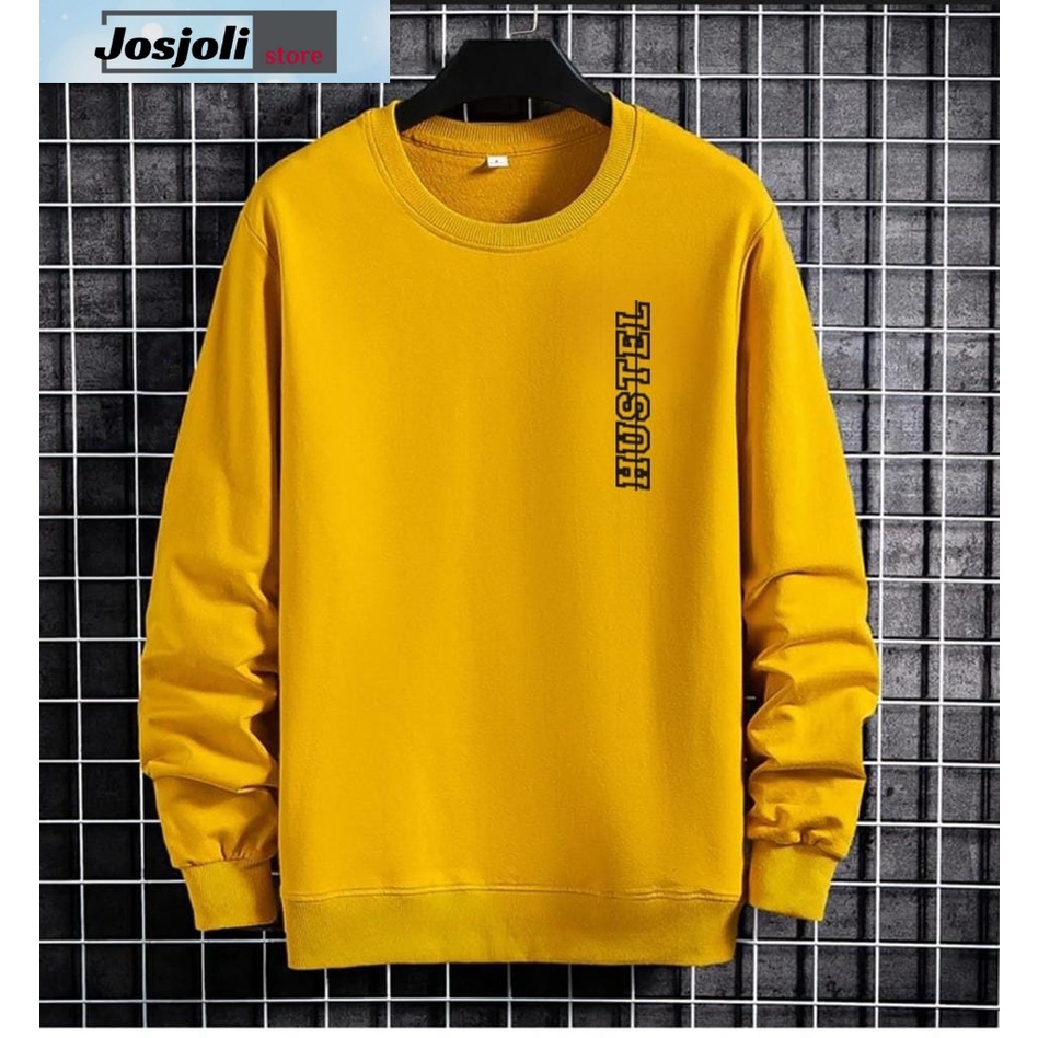 JOSJOLI_STORE/Baju Sweater Hustel/Atasan Pria Dewasa Lengan Panjang/L XL