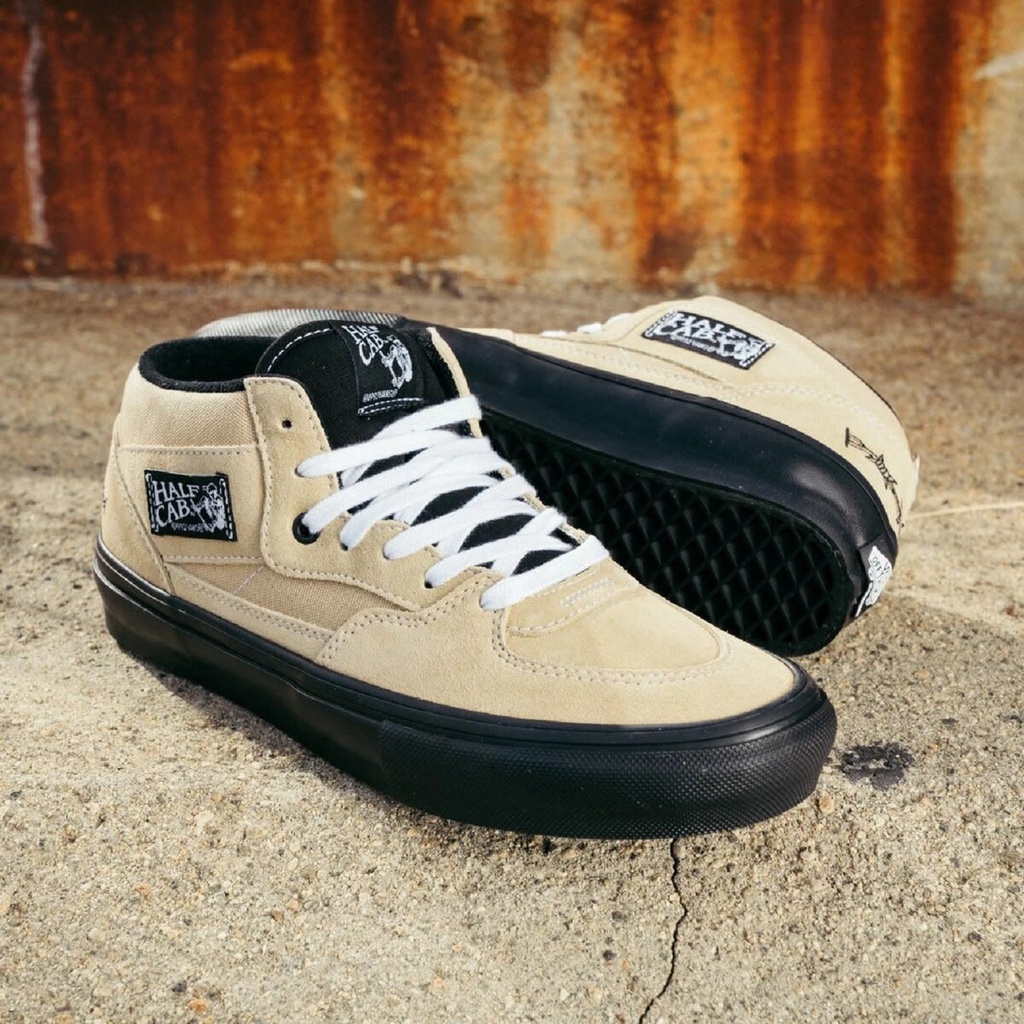 VANS HALFCAB SKATE PRO X ELIJAH BERLE &quot;KHAKI/BLACK&quot; ORIGINAL 100%