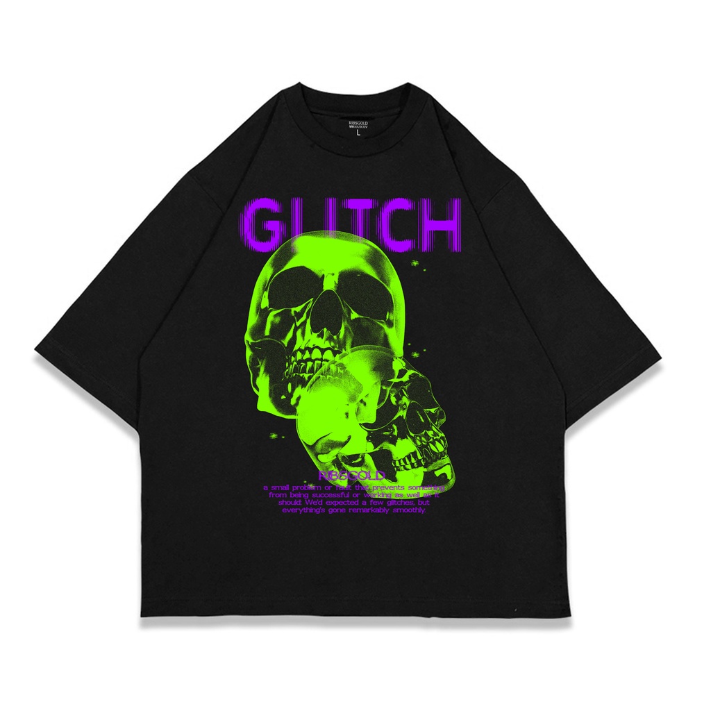 Ribsgold Kaos Oversize Graphic Pria - SkullGreen