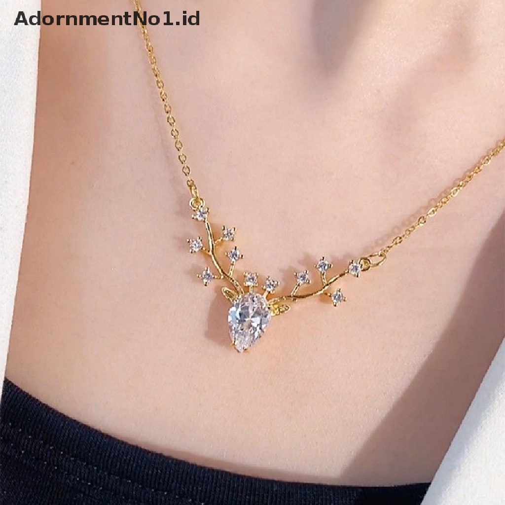 [AdornmentNo1] Fashion Perhiasan Satu Rusa Memiliki Anda Elk Kecil Kalung Untuk Wanita High-end Temperamen Liar Tulang Selangka Rantai Liontin Hadiah Ulang Tahun [ID]