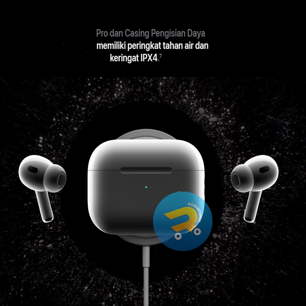 R-Pods PRO 2nd Generation 2023 (Generasi ke dua) Wireless Charging + Final Upgrade + IMEI/ SERIAL NUMBER VALID + NOISE CANCELLING - Headset IPH 7, 8, X, XR, XSMAX, 11, 12, 13, 14 - Earphone IPH - Handsfree IPH - Earbuds IPH