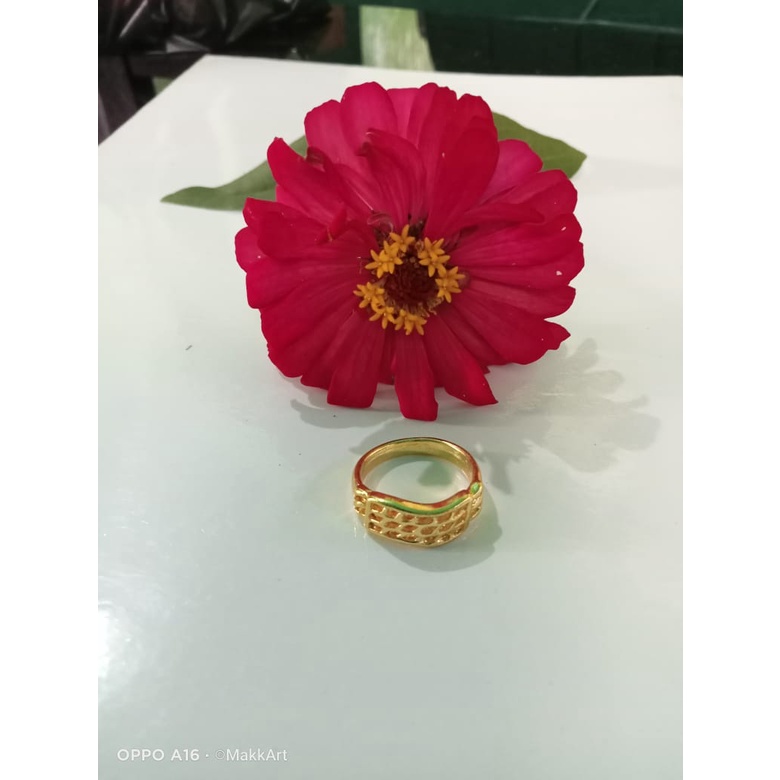 cincin Cor imitasi CC-190A cincin GRID MINI TANPA PERMATA dewasa kuning dan suasa