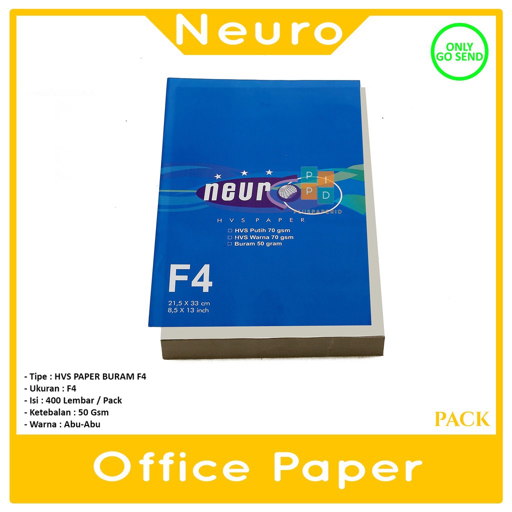

NEURO - Kertas Hvs Buram - Kertas Koran F4 - Pack