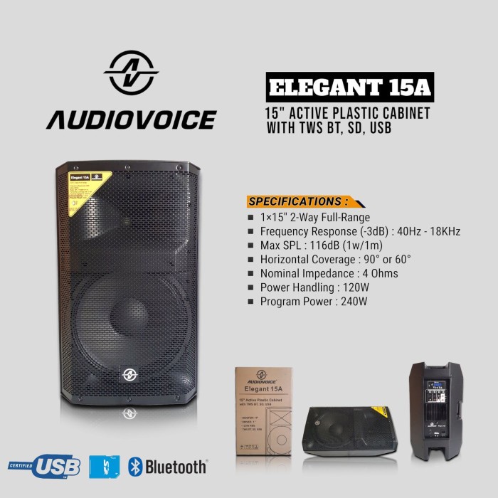 SPEAKER ACTIVE AUDIOVOICE ELEGANT 15A | ELEGANT15A