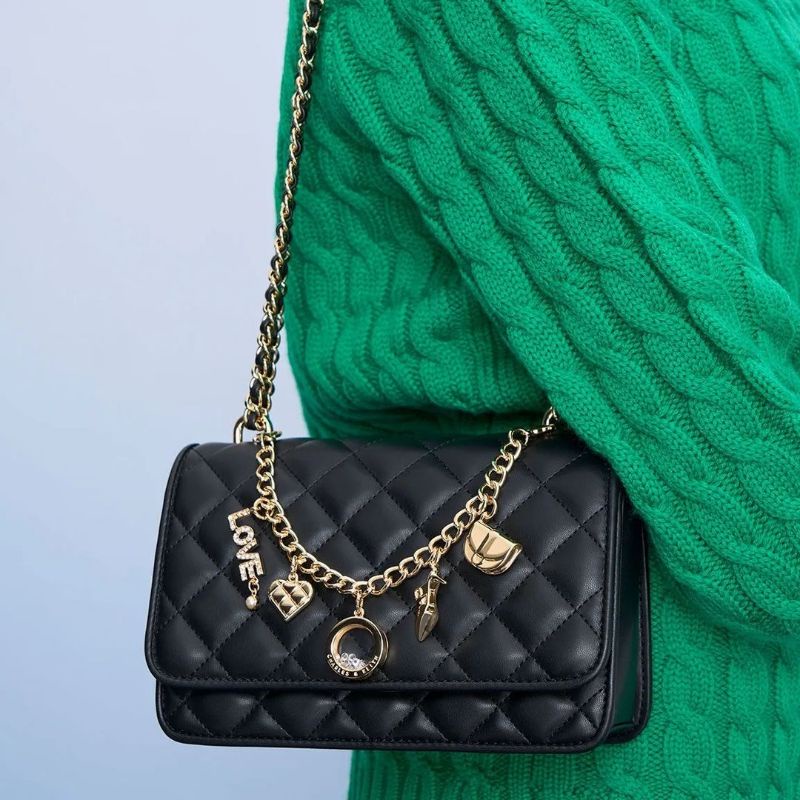 7.7 SALE | CK Charm-Embellished Quilted Clutch GIFTSET include box