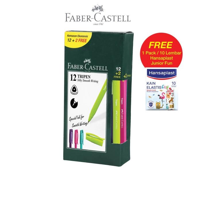 

PROMO Faber-Castell Ballpen Pen Tripen 0.7mm MixBarrel 1 Box 12 Free 2 pcs