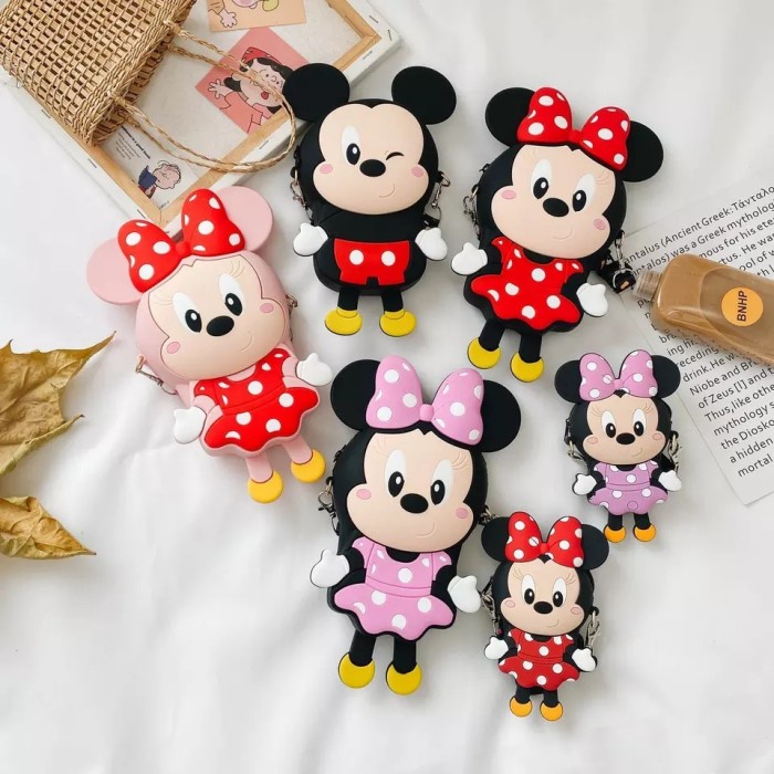 Tas Selempang Anak Perempuan Jelly Karakter Disney Cute Mickey Import - Random MicMin, Mini