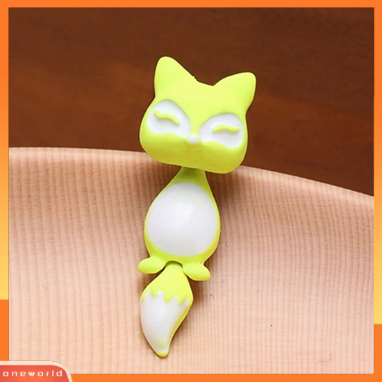 [oneworld] 1pc Wanita Chic Lucu 3D Fox Ear Stud Hadiah Pesta Indah Kartun Hewan Anting-Anting