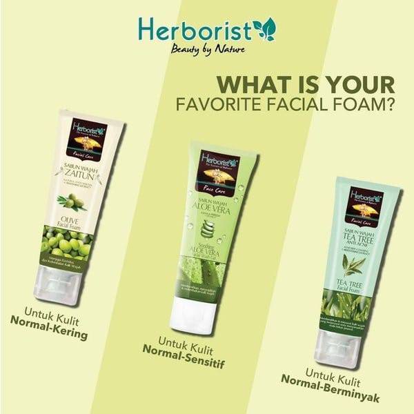 HERBORIST Facial Wash 80ml - Facial Wash Gel Herborist - Sabun Pembersih Wajah - Gel Facial Wash Her