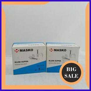

limited stock klem kabel round cable clip penjepit kabel masko 5mm paku beton 100pc 2774N23