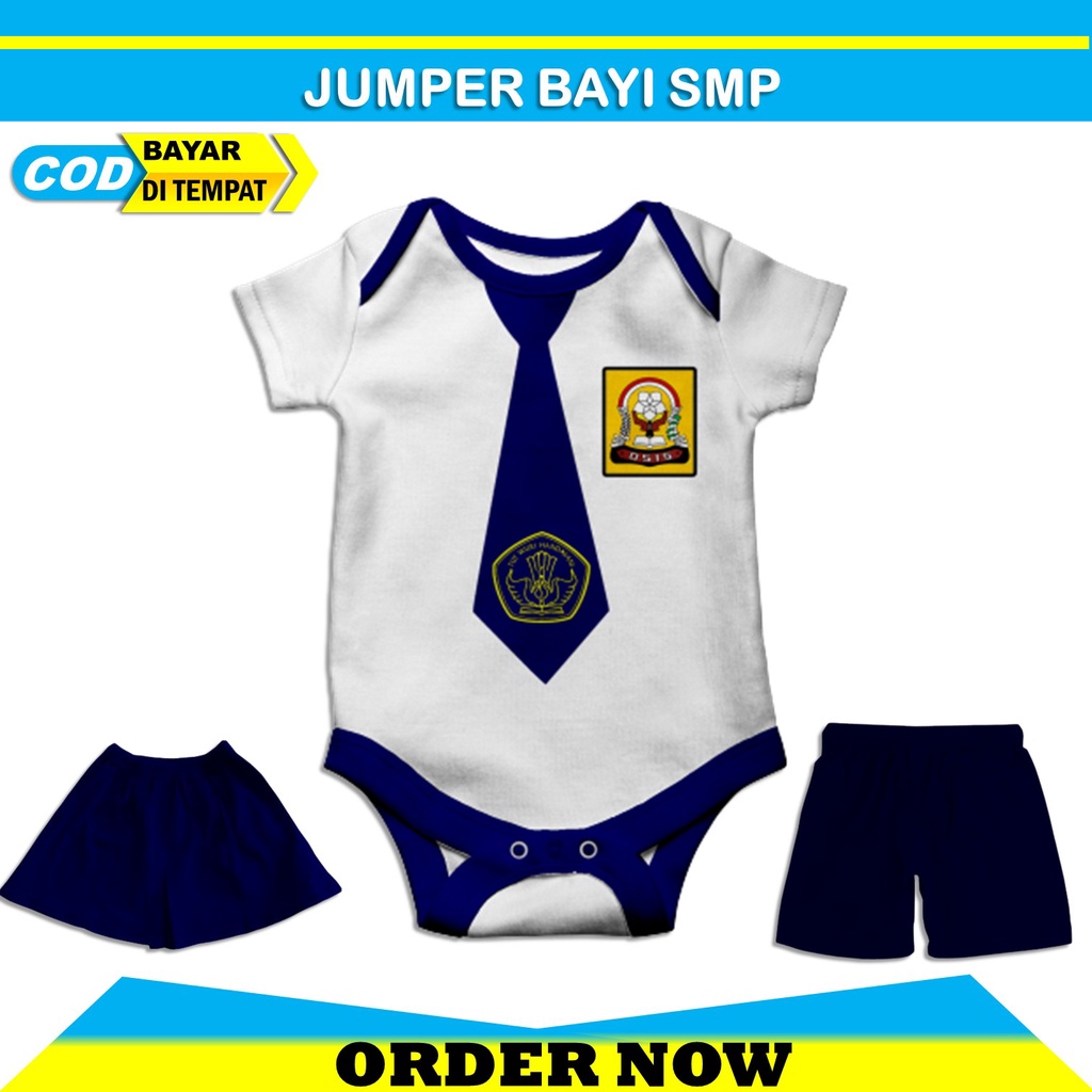 Jumper Bayi Cowok Motif Anak Sekolah SMP Baju Jumpsuit Baby Cewek Lucu dan Unik Terbaru 2021