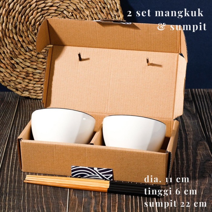 /////] Mangkok Keramik Set Mangkuk Keramik Jepang Set Hampers Gift Mangkok