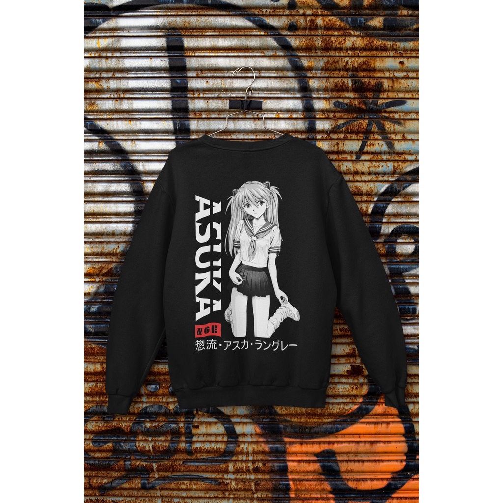 Sweatshirt Basic ASUKA ANIME II Sweater Crewneck Print DTF II Sz M - XL ( Pria &amp; Wanita / Anak &amp; Dewasa )