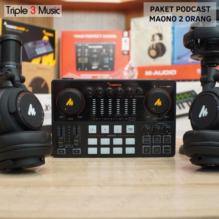 Paket Maono E2 Paket Podcast 2 orang With PM500 with headphone