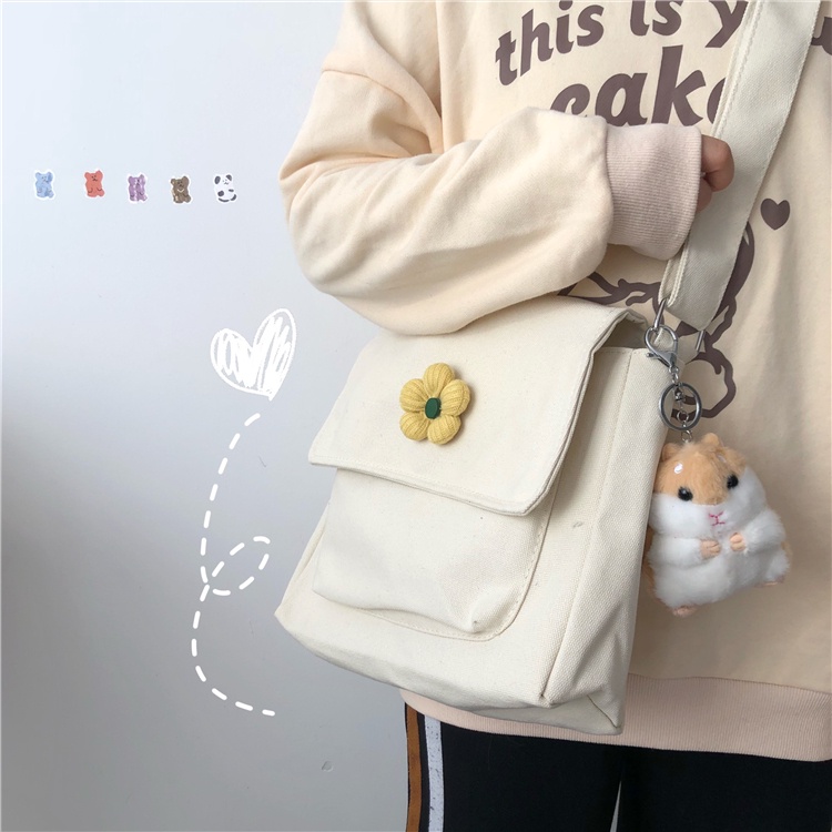 ❦Sera Korean college style student class bag girl Messenger bag Harajuku Jepang art canvas bag messenger bag