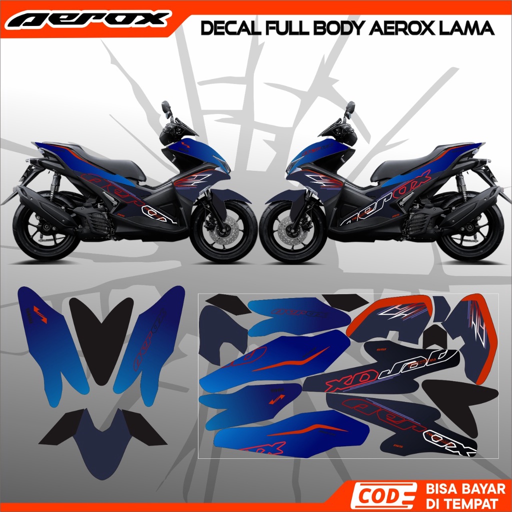 Decal Body Motor AEROX Lama Motif Cyber City Full Colour / Sticker Body AEROX Lama Motif Cyber City