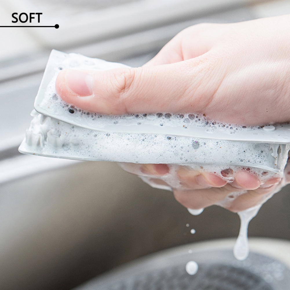 ღ Dapur Silikon Cleaning Sikat Dekontaminasi Elastis Cuci Pot Sikat Kentang Mengupas Cleaning Sikat Dapur Kamar Mandi Multifungsi Alat Pembersih