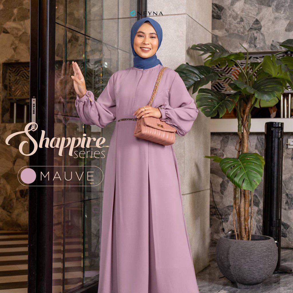 NEYNA - Gamis Dress Pernikahan Muslimah Wanita Bahan Adem dan Nyaman | SHAPPIRE DRESS BY NEYNA