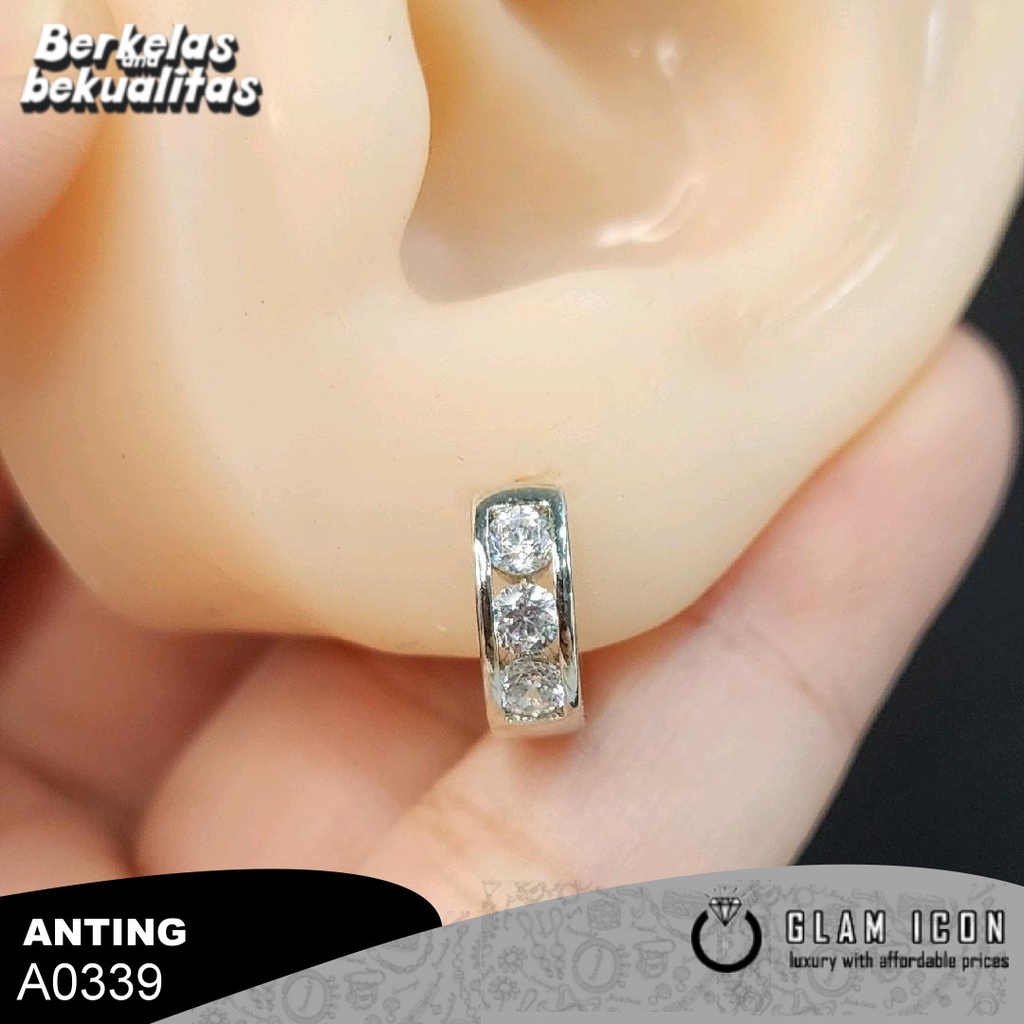 Anting Clip Mata Deret segaris simpel A0339