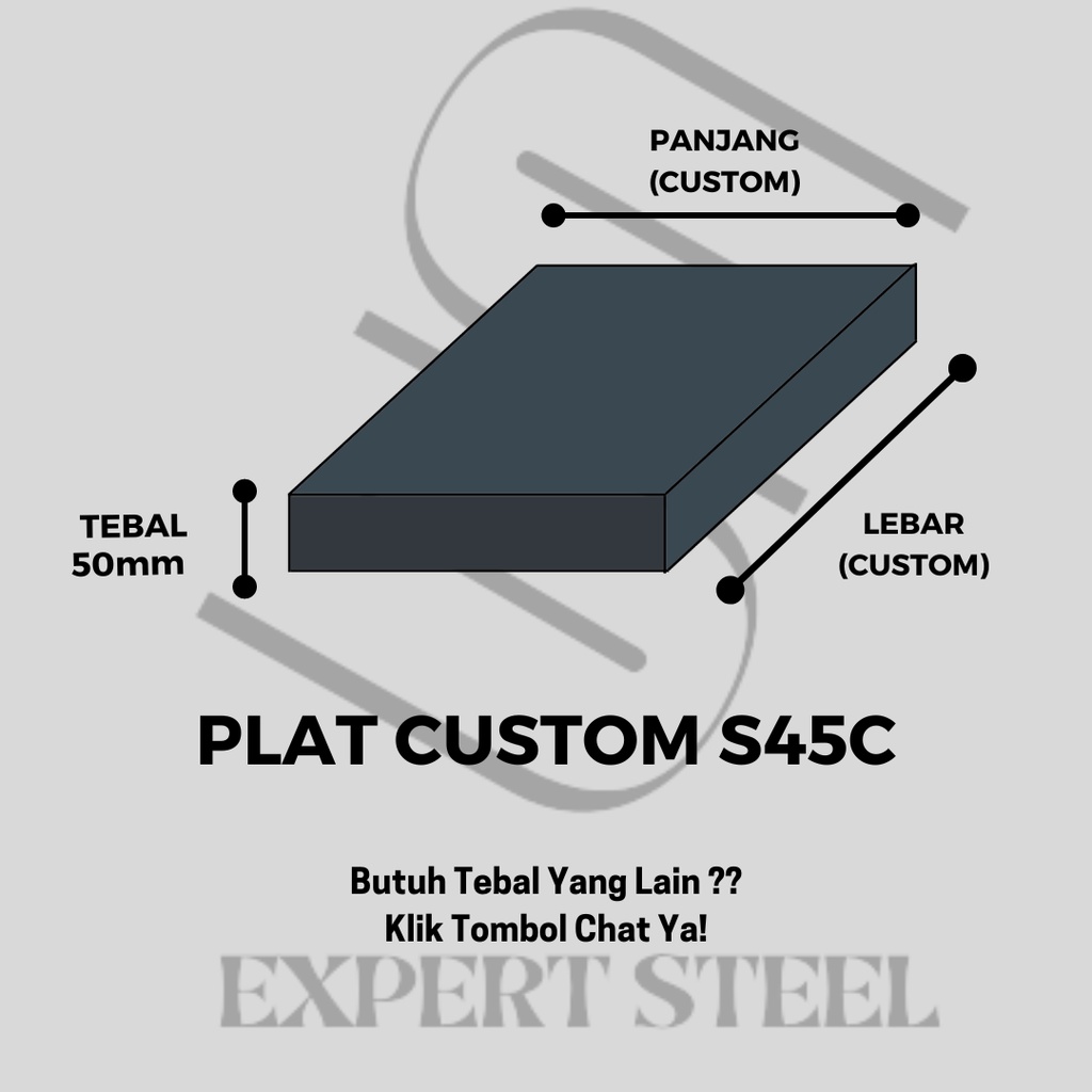 PLAT S45C TEBAL 50mm x CUSTOM