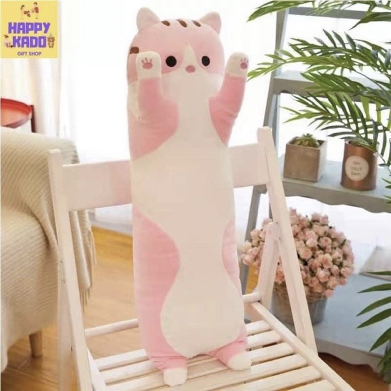 Boneka Guling Kucing Berdiri Panjang Tinggi 60cm Kado Special Hadiah Buat Anak Tersayang Boneka Guling Berkarakter Kucing Terbaru Guling Untuk Tidur Nyaman Berkarakter Kucing Lucu Imut Banyak Jenis Boneka Untuk Tidur Guling Jenis Kucing Oren Abu-Abu Pink