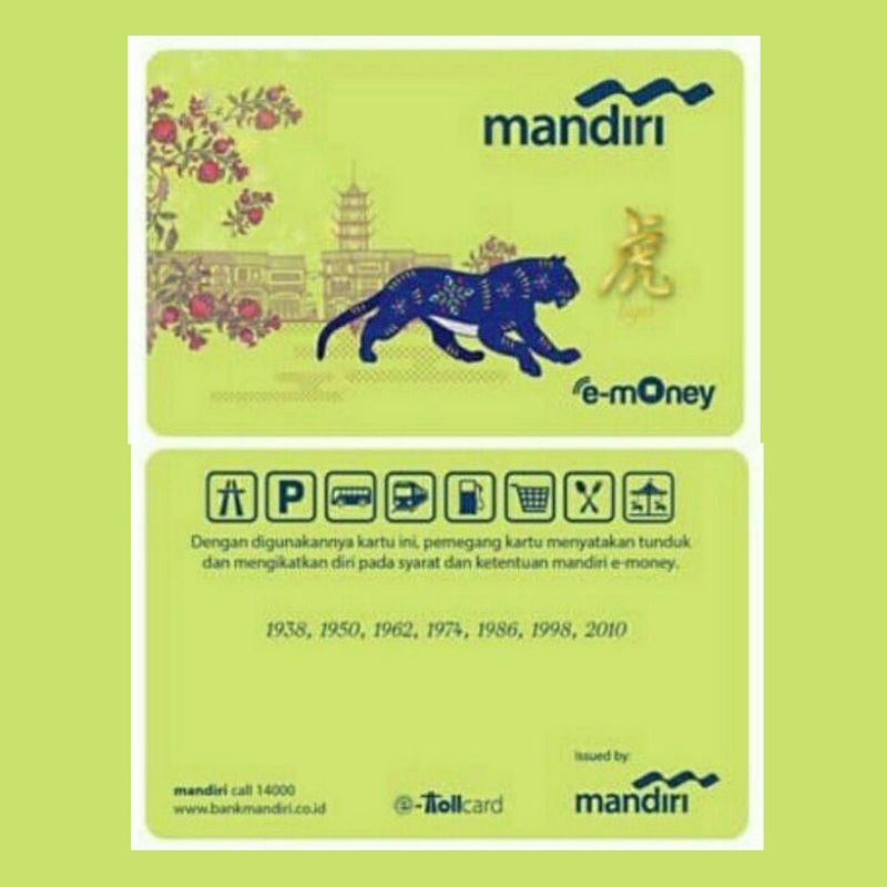 eMoney Mandiri Shio MACAN ( TIGER ) ORI /Like eTOLL Tapcash Flazz or Brizzi