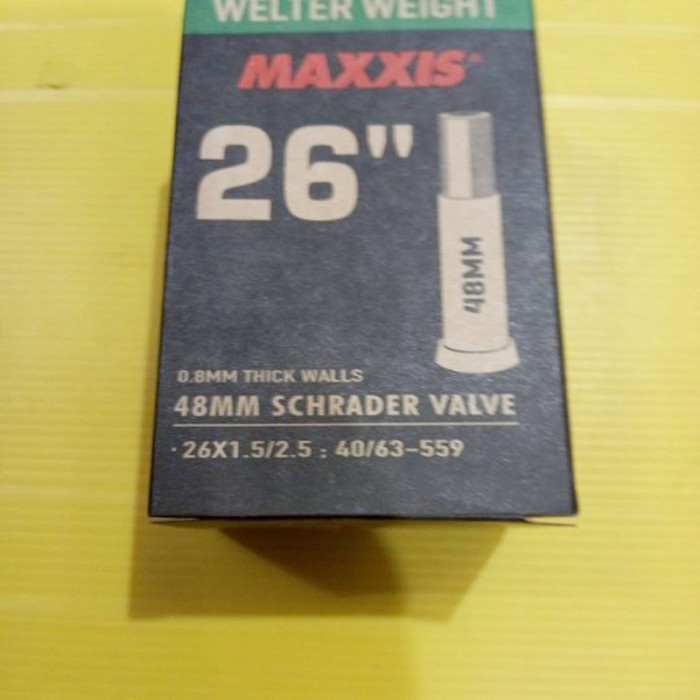 BAN DALAM SEPEDA UKURAN 26 X 1.90 / 2.125 MERK MAXXIS SCHRADER ORIGINAL