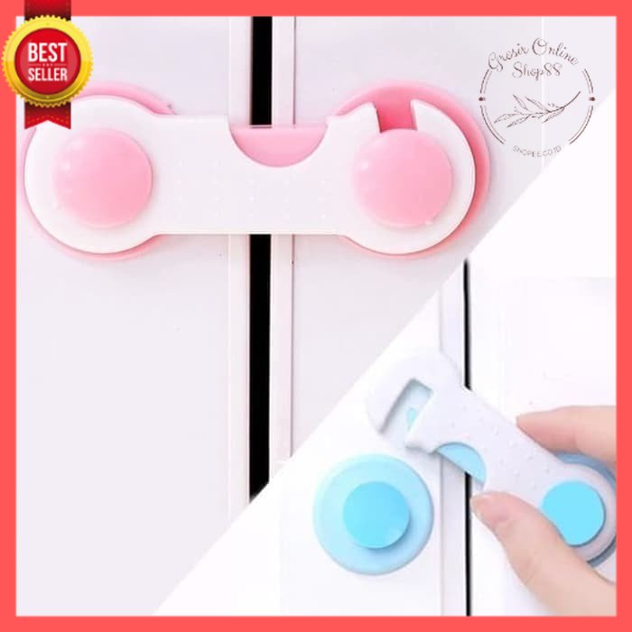 GOS -B410- Pengaman Pintu Laci Lemari - Baby Safety Lock Cantolan Pintu - Kunci Pengaman Pintu Laci Lemari Pakaian