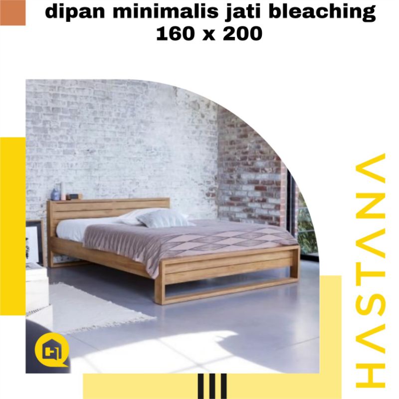 dipan tempattidur minimalis jati , dipan minimalis modern , bed kayu jati , dipan estetik