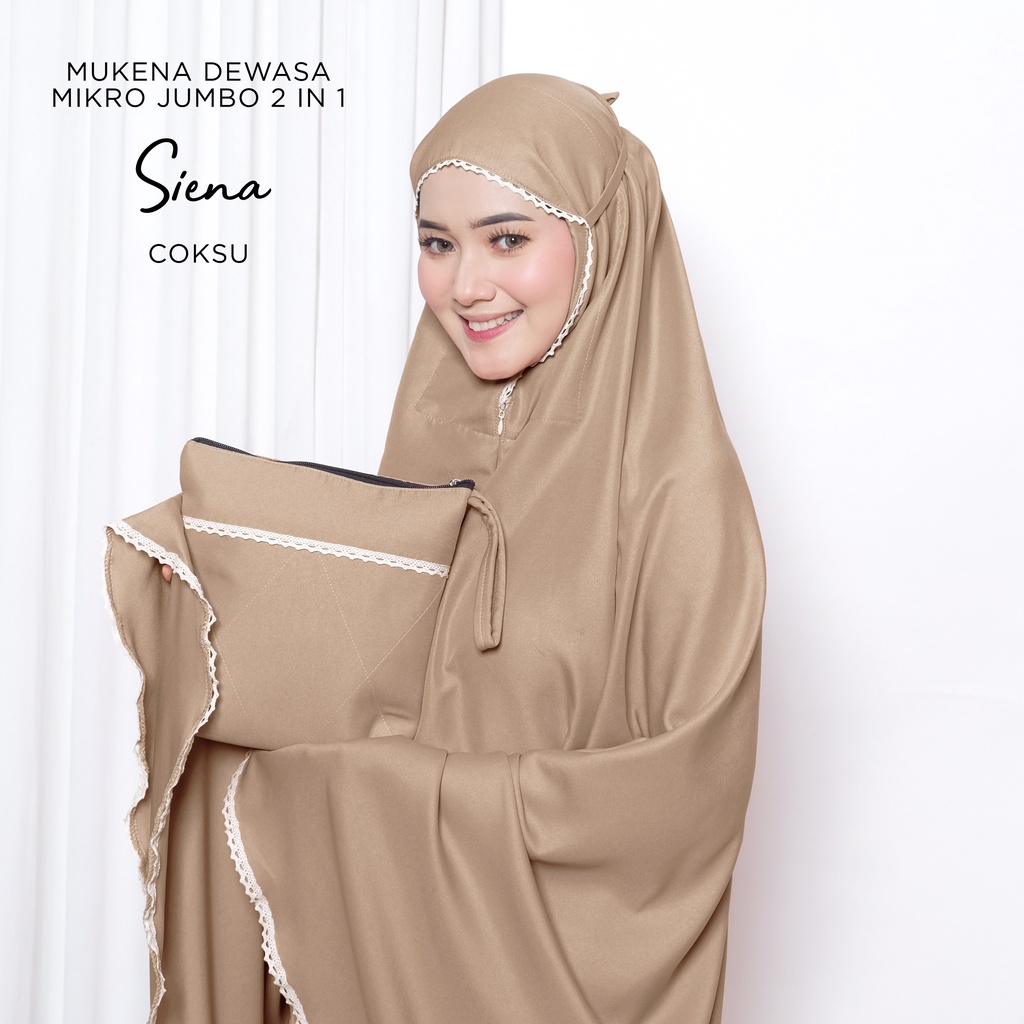 MUKENA BALI TASIK - MUKENA DEWASA TRAVELING 2IN1 POLOS KATUN MIKRO JUMBO SIENA