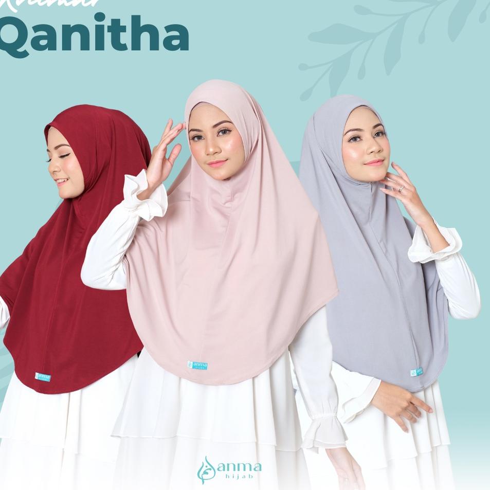 [FLK.17Ja23a] Khimar Qanitha By Anmahijab | Khimar non pet XL | hijab instan | jilbab instan | Jerse