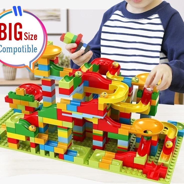 STAR WD Marble Race Run 168pcs Bulding Blocks Balok Susun Track Slide Ball / Veriety Slide Blocks 16