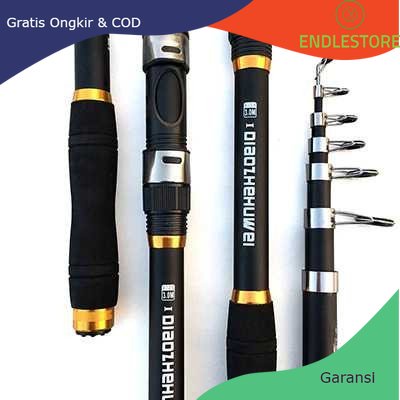 Super Sale Joran Pancing Telescopic Fishing Rod Pole Carbon Fiber