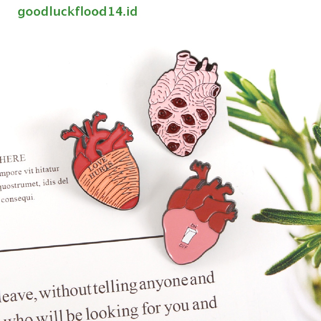 [GOOGFOUR] Kartun Pin Organ Khusus Lencana Mode Anatomi Enamel Pin Brain Bros Hadiah [TOP]