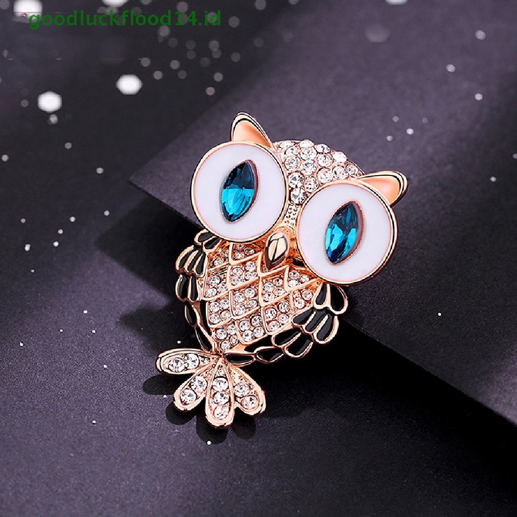 [GOOGFOUR] Fashion Burung Hantu Halus Bros Korea Alloy Berlian Imitasi Hewan Bros Pin Perhiasan [TOP]