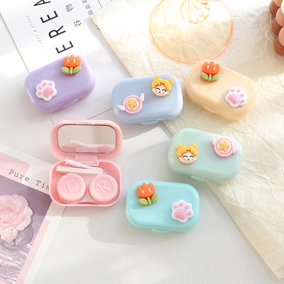 ⭐️𝐈𝐇𝐒 𝟓𝟗𝟎 𝐋𝐚𝐦𝐩𝐮𝐧𝐠⭐️Kontak Lensa Dengan Cermin Karakter Lucu Softlens Case With Mirror Korean Style