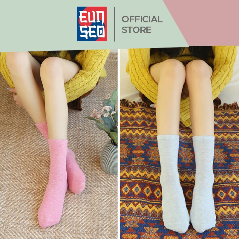 EUNSEO Kaos Kaki Wanita Panjang Colorfull Cotton Kaoskaki Fashion Korea Women Socks