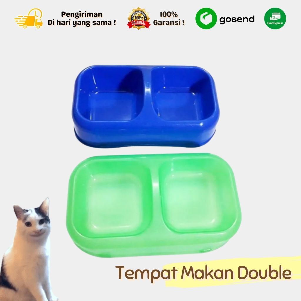 Tempat Makan Double Kucing Anjing Kelinci