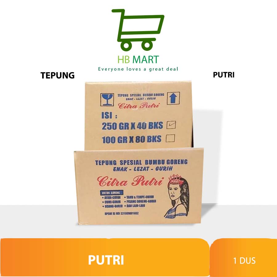 

KHUSUS OJOL Tepung Putri Bumbu Serbaguna 1 Dus isi 40 x 250g