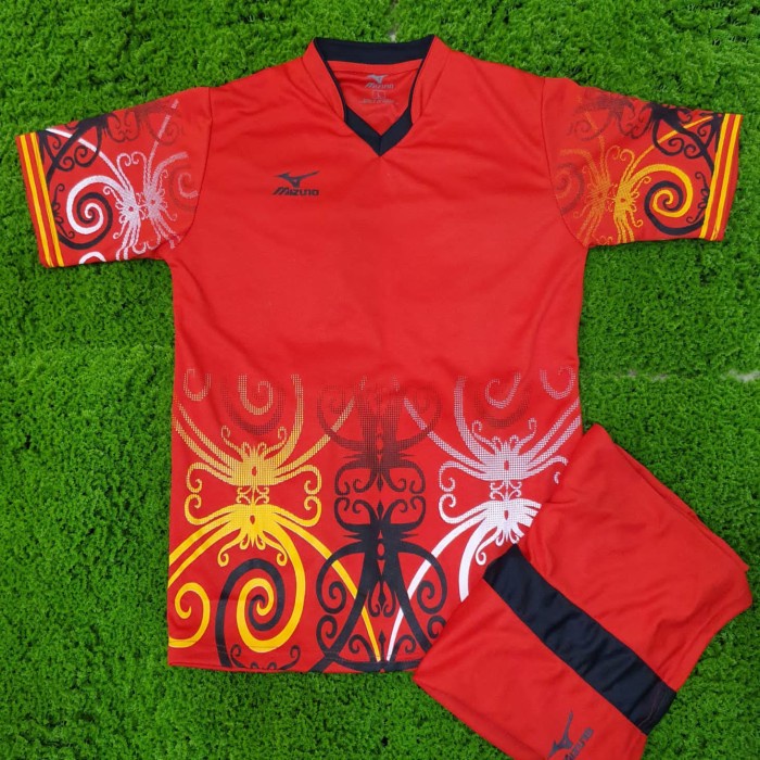 ⭐BISA COD⭐ 1SET JERSEY FUTSAL LUBANG HITAM BIRU BAHAN DRIFIT MILANO ANAK ANAK - merah dayak, M