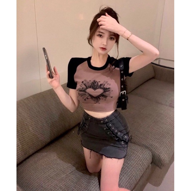 BEFAST - ZGW OOTD ATASAN CROP TOP NUNE / Crop Top Wanita BLACKLOVE BLV (LD 88, P 40) / Crop Top Motif Terlaris / Pakaian Casual Remaja ABG / Kaos Crop Wanita Terbaru / Atasan Lengan pendek / Pakaian Santai Wanita Remaja / OOTD ALA Style Korean Wanita