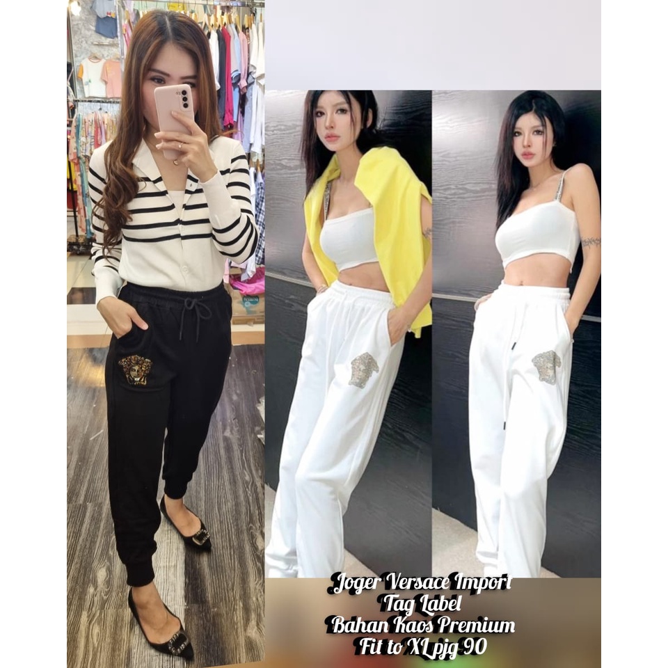 Versac* Premium Jogger Pants / Celana Panjang Branded / Fashion Wanita Import