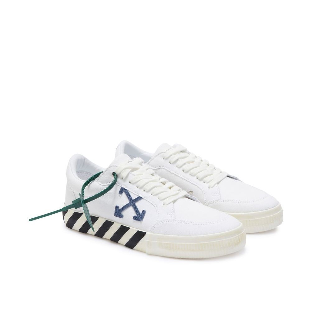 OW Low Vulcanized Eco Canvas White/Navy 100% Original