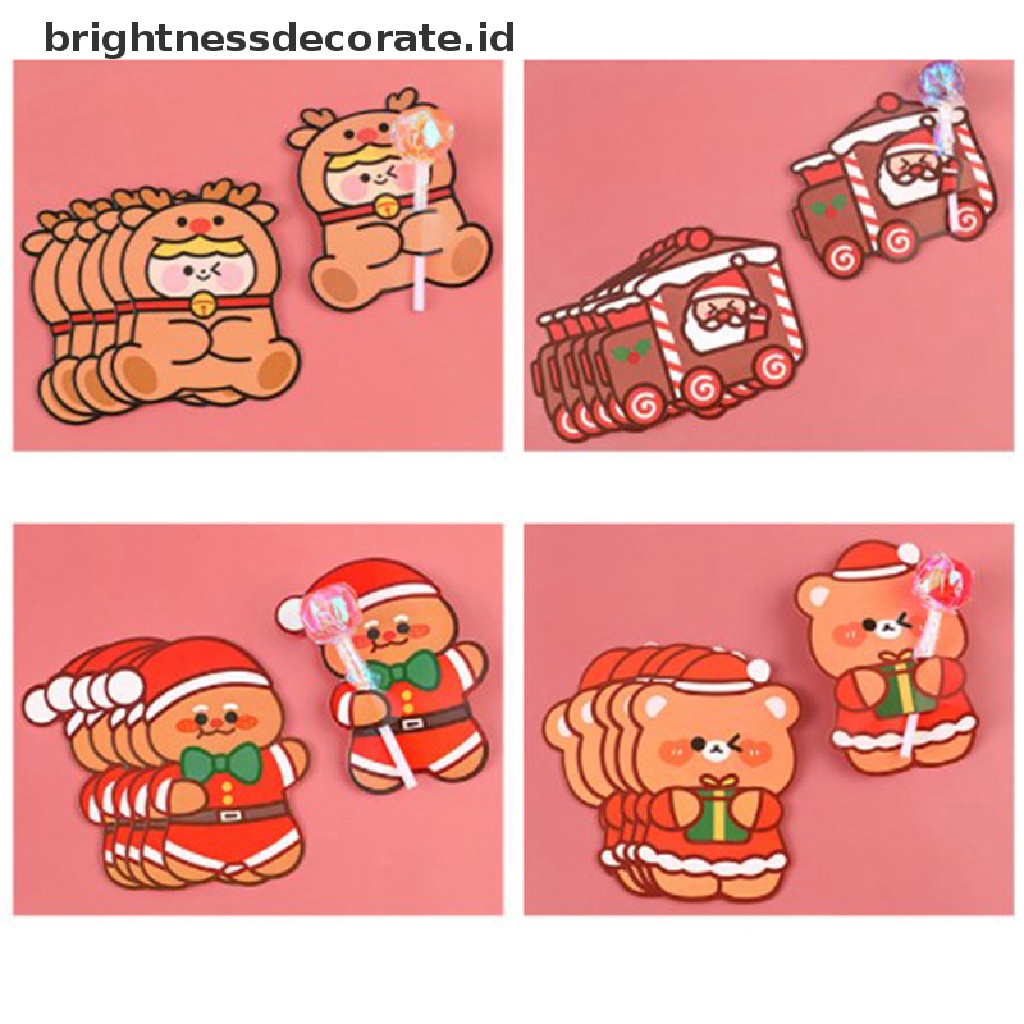 [Birth] 5pcs Kartun Kartu Lollipop Dekorasi Natal Hadiah Natal Tahun Baru [ID]