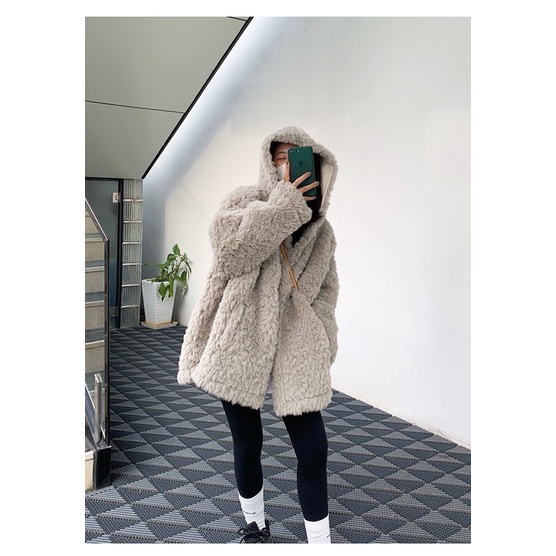 JAKET WINTER KOREA OVERSIZE / JAKET MUSIM DINGIN UNTUK WANITA / JAKET WINTER BULU TEBAL / FUR COAT / JAKET KOREA BULU HALUS / KOREAN STYLE