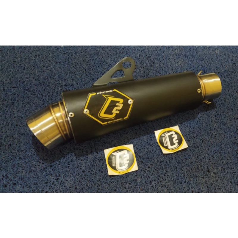 Slincer bulat Competisi black original O2 Muffler bukan pekajaman dpj dos fantera rjm