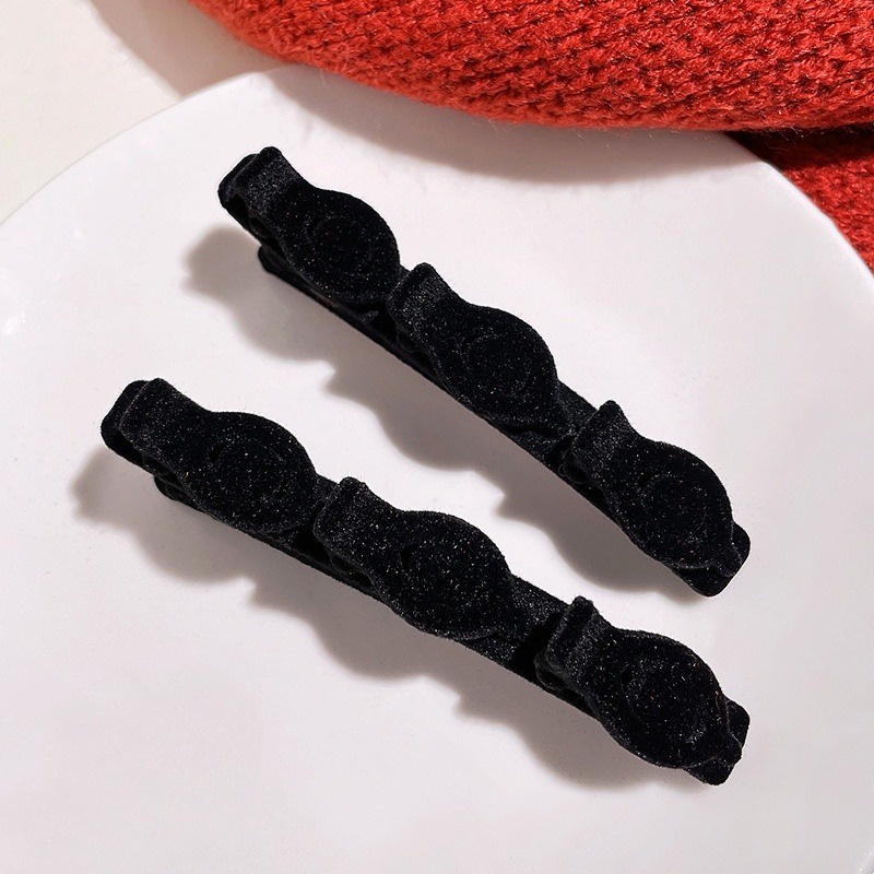 Jepitan Rambut 3 in 1 / Flocking Hair Clip Korea / Jepit Rambut Kepang / Jepit Poni 3 in 1